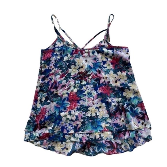 Guess Floral Flowy Blouse with Spaghetti Straps XS - Picture 6 of 7